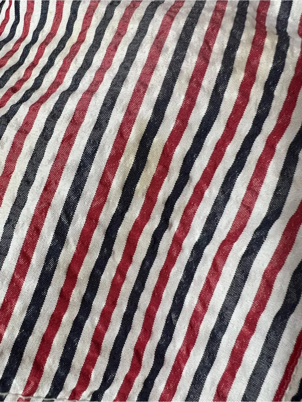 Kids Red, White & Navy Stripe Swim Trunks with Drawstring